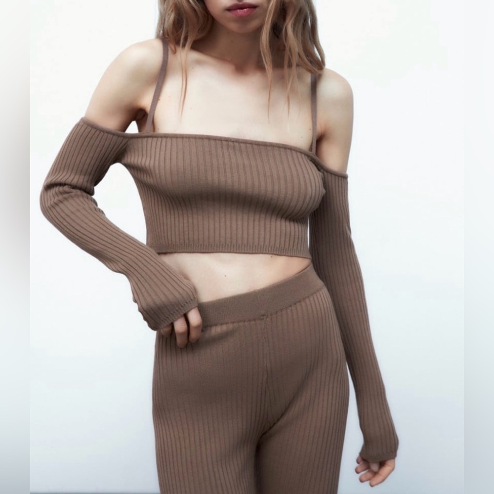 Zara Ribbed Crop Top - New!